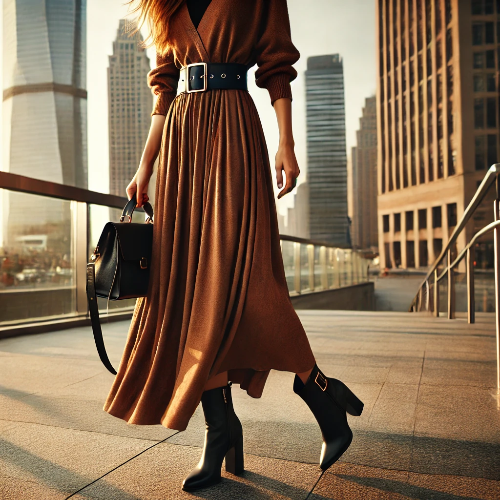 Dress With A Belt Style - 04