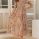 Women's 2024 Summer Boho Floral Print Square Neck Maxi Dress Grey Green with Background