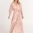 Women's Summer Loose Boho Flowy Wrap V Neck Sleeve Floral Print Long Maxi Dress Floral Pink 2