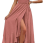 Women's Summer Maxi Dress Casual Boho Floral V Neck Short Sleeve Long Dresses Pink