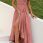 Women's Summer Maxi Dress Casual Boho Floral V Neck Short Sleeve Long Dresses Pink with Background